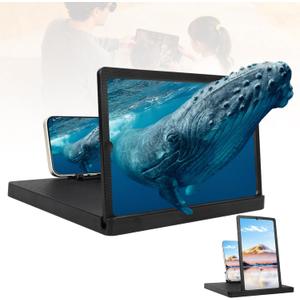 2026 New Big Screen Phone Magnifier,3D HD Screen Expander,Foldable Phones Stand with Movie Screens Amplifier,Mobile Phone Magnifier Projector for Movies&Gaming,Compatible with All Smartphone(14 in)