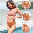 Wealurre Womens Underwear High Waisted Seamless Thongs for Women Breathable No Show Panties for Ladies 6 Pack (Teal) Large