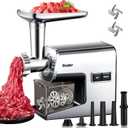 Sinyder Electric Meat Grinder,3000 Max Heavy Duty Stainless Steel Meat Mincer with 2 Blades,3 Grinding Plates,3 Sausage Stuffer Tubes & Kubbe Kit for Home & Kitchen Using