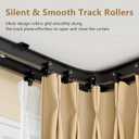Flexible Bendable Ceiling Curtain Track, 9.8ft (3m) PVC, Metal, Plastic & Stainless Steel, Black, Ceiling Mounted