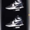 Memorabilia Shoe Display Case Wooden Frame Wall Mount Acrylic Clear Door Sneaker Cabinet Containers Storage Shelves Boxes 98% UV Protection LockableDouble Shoe-Black