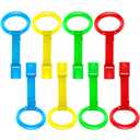Sumind 8 Pieces Baby Pull up Rings for Playpen Baby Crib Pull Ring Baby Walking Exercises Assistant Bed Stand up Hanging Tool for Infant Toddler Practice