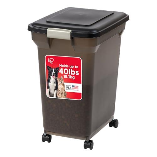 Pet Supplies : IRIS USA WeatherPro Airtight Dog Food Storage Container, Up to 58 lbs, Attachable Wheels, For Dog Cat Bird and Other Pet Food Storage Bin, Keep Fresh, Easy Mobility, BPA Free, Smoke : Pet Food Storage Products : Amazon.com