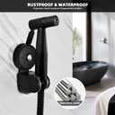 YOHOM Handheld Shower Head Holder Bracket Suction Cup Adjustable Stainless Steel Vacuum Shower Wand Hose Holder for Sprayer Nozzle Removable Bathroom Accessory Clip Wall Mount Matte Black