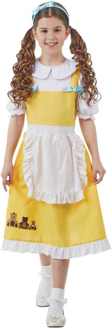 fun shack Girls Goldilocks Costume Childrens Fairytale Three Bears Dress M