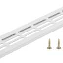 PATIKIL Door Air Vent Cover, 10 x 1.7 Inch (Outer Dimensions) Aluminum Louvered Ventilation Grille Rectangle Toe Kick Vent with Mounting Screws for Shoe Cabinet Wardrobe, White