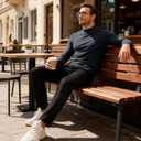 MEETYOO Thermal Compression Shirts for Men Long Sleeve Running Undershirt Turtleneck Base Layer for Winter Cold Weather