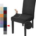 Latest Checkered Dining Chair Slipcover Parsons Chair Furniture Protector Stretch Chair Covers for Dining Room, Restaurant, Kitchen, Party (Black)