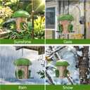 LONA Bird Feeders for Outdoors Hanging  3 Separate Compartments, 3 Feeding Ports, Weatherproof Dome & 3 Ways to Hang, Large Capacity for Cardinals/Finches (Green (Normal)