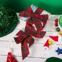 Christmas Wired Edge Plaid Ribbon 2.5 Inches Black and White Buffalo Wrapping Ribbon Gingham Ribbon for Christmas Tree Wreath Gift Wrapping, Crafts, and Decorations(Red with Green and Gold Line Plaid)