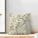 CXMEIFLY Spring Floral Birds Pillow Covers 20 x 20 Inch Set of 2 for Chinoiserie Flowers Decor Throw Pillows Sage Green Plant Outdoor Decorative Cushion Cases for Couch Bed Decorations
