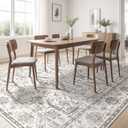 Area Rugs 9x12 for Living Room - Washable Soft Large Vintage Rug Non-Slip Stain Resistant Traditional Stain Resistant Indoor Floor Low Pile Carpet for Bedroom Dining Room or Home Office - White