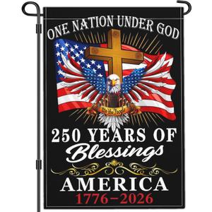 2 x 250 Year American Anniversary Flag Patriotic 250th Anniversary USA Flag 4th of July We The People 1776 Garden Flags for Outside 12x18 Inch Double Sided Outdoor Decorations