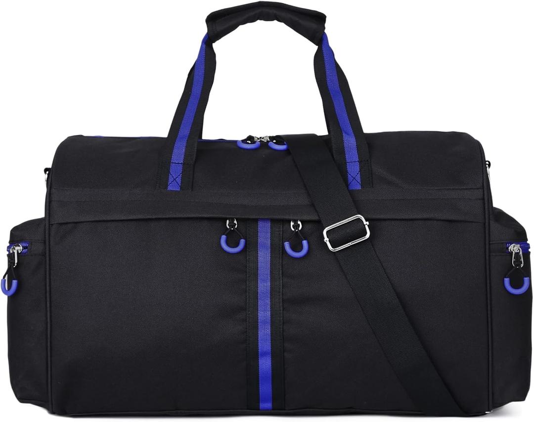 Gym Bag for Women and Men 35L Small Travel Bag for Sports, Gyms and Weekend Getaway with Wet Clothes Compartments Mini Heavy Duty Duffel Bag (Style 2-Blue)