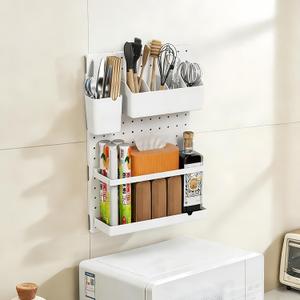 Spice Rack Organizer,Adhesive Shelf,No Drilling Kitchen Spice Holder and Organizer, Wall Mount Space-Saving Storage for Kitchen, Bathroom,Cabinets,Style2 (21" x 14")