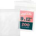 Pack It Chic - 9 X 12 Self Sealing Cellophane Bags (200 Pack) - Resealable Adhesive Clear Bags for Gifts, 9X12 Photos, Prints, Envelopes, Letter Sized Documents