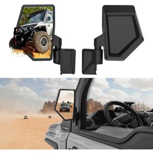 Side Mirrors for Polaris Ranger Crew/XD 1500, Adjustable Folding Door-Mounted Side Rearview Mirrors Kit for Polaris Ranger Crew/XD 1500 Northstar 2024+ Accessories, Replace #2889862