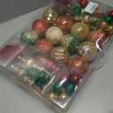 92ct Christmas Tree Decoration Set - Shatterproof Christmas Baubles with Strings for Wreath, Garland & Party Decoration, Red-Green
