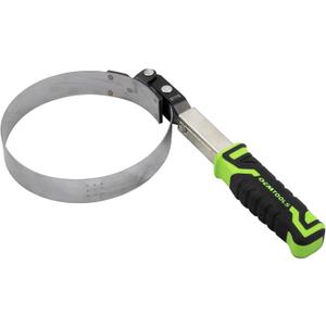 OEMTOOLS 87115 Swivel Oil Filter Wrench, Oil Filter Removal Tool for Removing 4-3/4" - 5-3/4" Filters in Tight Spaces, Dimpled Steel Band with Grippers, Padded TPR Handle