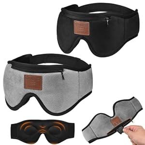 1-Pack Bluetooth Sleep Mask, Sleep Mask with Bluetooth Headphones, Eye Mask with Sleeping Headphones for Side Sleeper, Nap, ASMR, Air Travel, Meditation-Grey