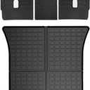 Cargo Liners with Backrest Mats, 3D All Weather Tech Waterproof Rear Cargo Trunk Tray Floor Mat Second Row Seat Back Cover Accessories Compatible with 2020-2024 2025 Model Y 5-SeatNot for Juniper