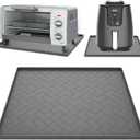 Silicone Heat Resistant Mat For Air Fryer-18''x15''x0.5''Perfect for Ninja, Cosori, Chefman and Most Air Fryers Bottom Silicone air fryer accessories-Protects Countertops From Damage and Scratches (1Pack Grey)
