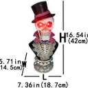 16.5" Halloween Skull Head Decor Statue, Decoration Home Decoration Party Decoration, Skeleton Collection Statue, Halloween Statues, Resin, Mr. Skeleton