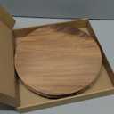 Round 11.8" Acacia Wood Decorative Tray  Farmhouse Wood Riser Pedestal Stand for Kitchen and Bathroom Decor, Counter Display, Vanity Tray (Large, 11.8" Dia)