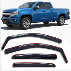 in-Channel Window Visors Rain Guards Compatible with Chevrolet (Chevy) Colorado/GMC Canyon 2015-2022 Crew Cab Wind Deflectors Vent Visor Sun Shades Window Shields