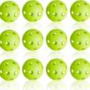 Anteer 12 Pack Plastic Baseball Practice Baseballs for Hitting, Indoor Outdoor Lightweight Balls Baseball Batting Training (Green)