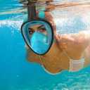 QingSong Full Face Snorkel Mask for Adults, Snorkeling Gear with Camera Mount, 180 Degree Panoramic View Snorkel Set Anti-Fog Anti-Leak