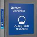 Oxford Ring Binders, 1" Round Ring Binders, View Binder, Covers on 3 Sides, XtraLife Hinge, Non-Stick, PVC-Free, Black, 225 Sheet Capacity (1002546)