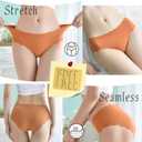 Women's Seamless Hipster No Show Invisible Ice Silk Stretch Underwears Pack Bikini Underwear Panty (M)