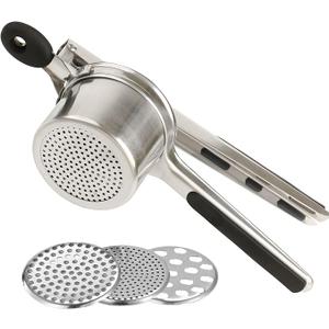 Mindful Design Large 15oz Potato Ricer, Heavy Duty Stainless Steel Potato Masher and Ricer Kitchen Tool, Press and Mash Kitchen Gadget For Perfect Mashed Potatoes Every time