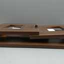 Japanese Floor Table, Folding Low Coffee Table for Sitting on Floor, Walnut Bamboo Tea Table with Thickened Legs & Desktop, Portable Meditation Table for Bay Window, Laptop Desk, 26.4"x14.6", 26.4" x 14.6" x 11.8"