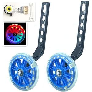 YJIAkid Single Speed Bicycle Thickened Flash Silent Training Wheel, Suitable For 12 14 16 18 20 Inch Bicycle (Blue)