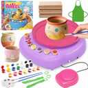 TingingYuli Pottery Wheel for Kids,Complete Pottery Kit and Tools for Beginners,Arts and Crafts Toys for Kids Ages 8-12,Art Supplies Birthday Gifts for Boy Girl Age 6 7 8 9 10 11 12 (Pink/Purple)