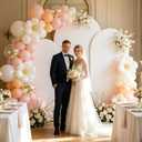 3 Pack Arch Backdrop Stand and Cover Set (7.2/6.6/6FT) Balloon Arch Stand | Wedding Back Drop Arch Stand,Arch for Balloons,Metal Arch Frame for Baby Shower Birthday Party Decoration Garland Decor