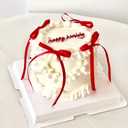 20 Pack Red Bow Cupcake Toppers Red Ribbon Bows Cake Toppers for Coquette Bow Birthday Bows Balloon Wall Decorations Mother's Day Valentine's Day Wedding Anniversary Graduation Party Supplies