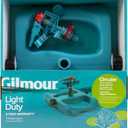 Gilmour Light Duty Circular Impact Sprinkler with Sled Base, Rotating Sprinkler Head with Adjustable Spray Pattern, Lawn Sprinkler for Large Area Coverage