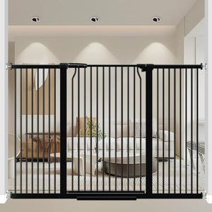 40.55" Extra Tall Dog Gate for Doorways Stairs, 57.5-60.2 in Extra Wide Baby Gate Walk Thru, Pressure Mounted Tall Pet Gates No Drill, Large Doggie Gates with Door, Auto Close Indoor, Black
