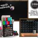 Loddie Doddie Magnetic Chalkboard - 46 in x 34.5 in, Rustic Wood Frame - Menu Board for Kitchen & Magnet Display - Mounting Hardware & Hanging Chalkboard - Meal Planning Chalk Calendar Board for Wall