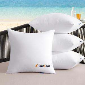 MIULEE Outdoor Pillows Set of 4 20x20 Waterproof Throw Pillow Inserts, Decorative Water Resistant Pillow Cushion for Patio and Garden