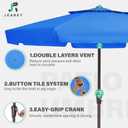 JEAREY 9' 2-Tiers Patio Umbrellas Outdoor Market Table Umbrella w/Push Button Tilt/Crank, 8 Sturdy Ribs, UV Protection Waterproof Sunproof(Royal Blue)