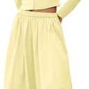 Panadila Womens 2 Piece Lounge Sets Matching Vacation Outfits Ribbed Button Down Cardigan and Elastic Waist Skirt Sets, XL