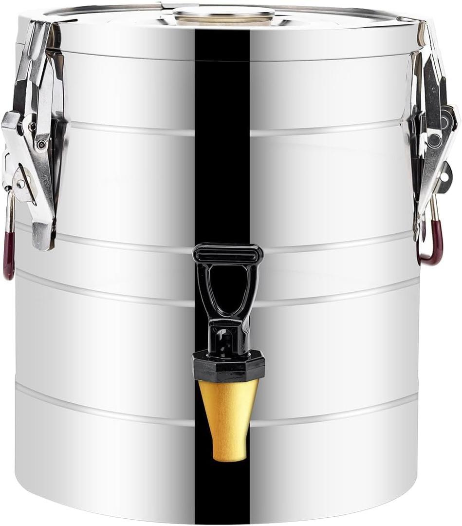 Stainless Steel Insulated Beverage Dispenser,Cold and Hot Drink Dispenser 5.28-Gallons 20 Liters Water Dispenser