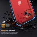 Diaclara Designed for iPhone 13 Case, Full Body Rugged Protection with Built-in Touch Sensitive Screen Protector, Soft TPU Bumper Case for iPhone 13 6.1" (Red and Clear)