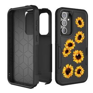 2 Pack FACASE for Samsung Galaxy S23 FE Case 6.4 Inch - for Women Girls Cute Girly Phone Cover Pretty Kawaii Black Sunflower Unique Design Aesthetic Fashion Teens Funda for Samsung S23 FE Cases 6.4"