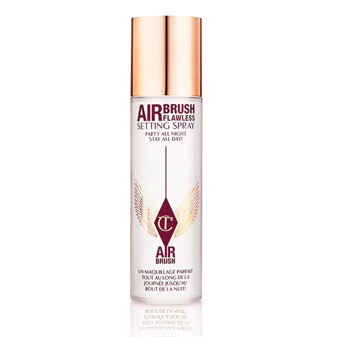 Charlotte Tilbury Airbrush Flawless Setting Spray - Ultra-Fine Hydrating Mist to Prime & Set Makeup Up to 16Hr – Soothes and Blurs Skin, Waterproof, Wedding Makeup, 3.38 Fl Oz - Full Size