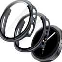 JETech Case with Screen Protector for Samsung Galaxy Watch 8 40mm, Overall Protective Cover, Built-in Tempered Glass Film High Sensitivity, 2 Pack (Graphite)